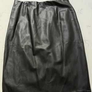 Genuine Black Lambskin Pencil Skirt